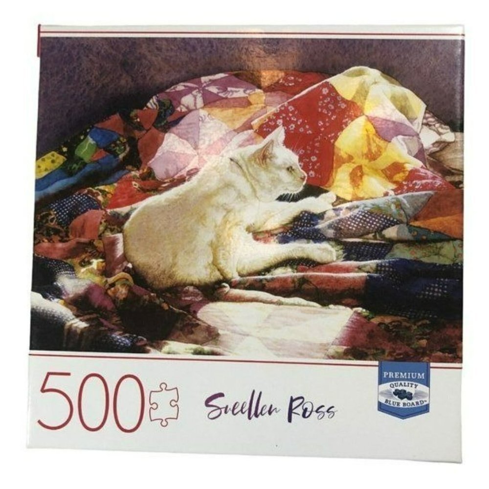 Cardinal Sueellen Ross Puzzle 500pc Jigsaw White Cat Lady Morning Kitten Women